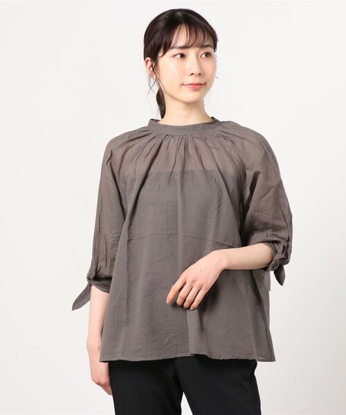 NAVY（ネイビー）の「袖リボン デザイン袖 7分袖ブラウス（シャツ/ブラウス・レディース・ホワイト/グレー/ネイビー・フリー）」の21枚目の写真