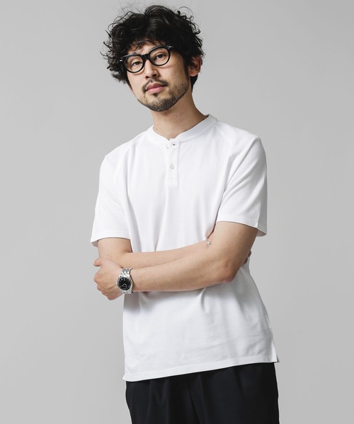 ナノ・ユニバース別注 フレッドペリー ポロシャツ メンズMホワイト FRED PERRY 7/25商品券4%+クーポン1500円 フレッドペリー