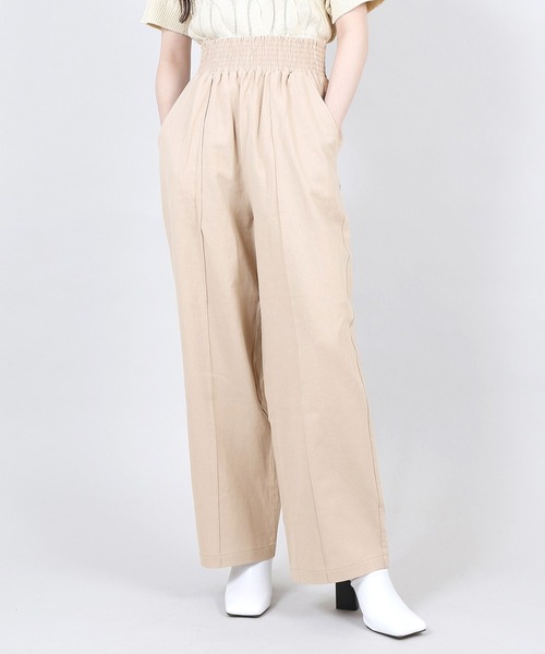 PUNYUS（プニュズ）の「リネンイージーパンツ（その他パンツ・レディース・イエロー/オレンジ/ベージュ/カーキ/ピンク/ブラック/ホワイト/ネイビー/ダークベージュ・2/3/1/4）」の4枚目の写真