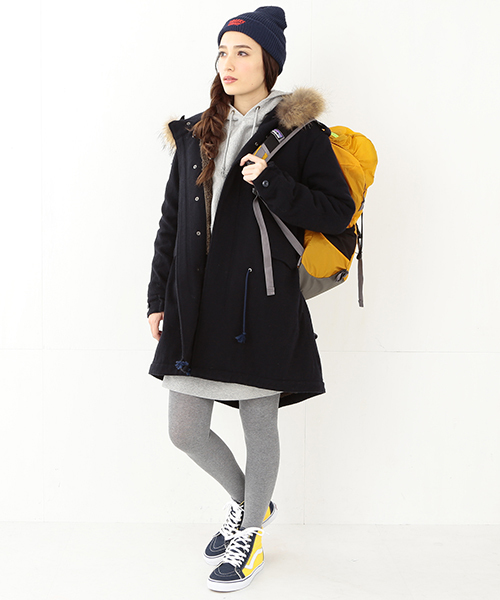 BEAMS BOY（ビームスボーイ）の「BEAMS BOY / スウェットフードワンピース 14FW **（ワンピース・レディース・ナチュラル/ライトグレー/ネイビー・ONE SIZE）」の13枚目の写真