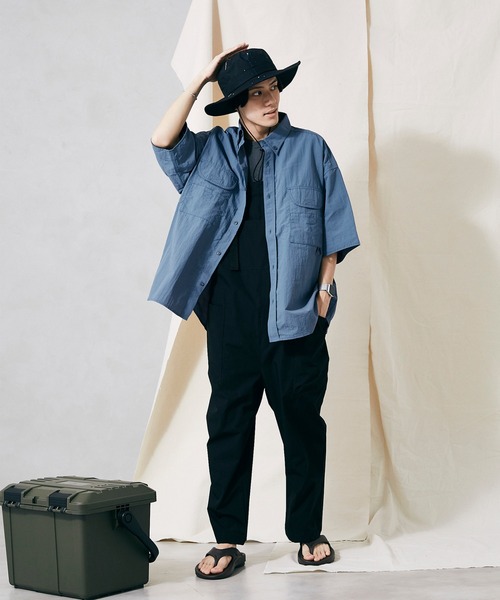 JOURNAL STANDARD relume（ジャーナルスタンダード　レリューム）の「FISH NET FIBER フィッシングシャツ（シャツ/ブラウス・メンズ・ホワイト/ブラック/サックスブルー・MEDIUM/LARGE）」の11枚目の写真