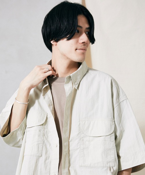 JOURNAL STANDARD relume（ジャーナルスタンダード　レリューム）の「FISH NET FIBER フィッシングシャツ（シャツ/ブラウス・メンズ・ホワイト/ブラック/サックスブルー・MEDIUM/LARGE）」の13枚目の写真