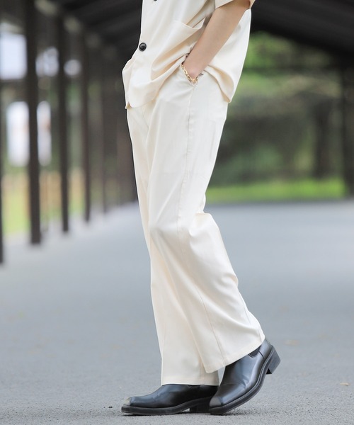 G.O.C（ジーオーシー）の「サマーテーラードジャケット×ワイドパンツ セットアップ（セットアップ・メンズ・ホワイト/ブラック/グレー/ブルー/グレイッシュベージュ・SMALL/MEDIUM/LARGE）」の20枚目の写真