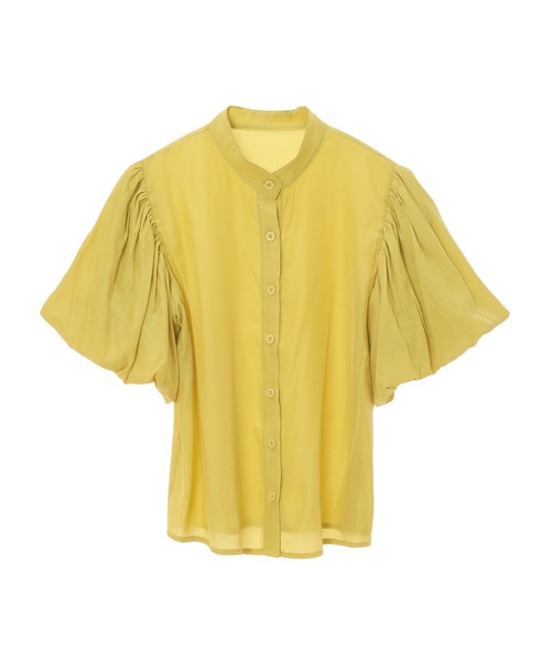 fifth calin（フィフスカラン）の「ノーカラーバルーンスリーブブラウス（シャツ/ブラウス・レディース・イエロー/オレンジ/グリーン・MEDIUM）」の4枚目の写真