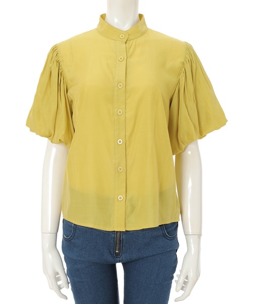 fifth calin（フィフスカラン）の「ノーカラーバルーンスリーブブラウス（シャツ/ブラウス・レディース・イエロー/オレンジ/グリーン・MEDIUM）」の5枚目の写真