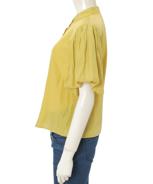 fifth calin（フィフスカラン）の「ノーカラーバルーンスリーブブラウス（シャツ/ブラウス・レディース・イエロー/オレンジ/グリーン・MEDIUM）」の6枚目の写真