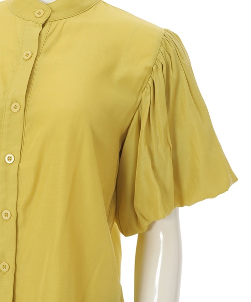 fifth calin（フィフスカラン）の「ノーカラーバルーンスリーブブラウス（シャツ/ブラウス・レディース・イエロー/オレンジ/グリーン・MEDIUM）」の9枚目の写真