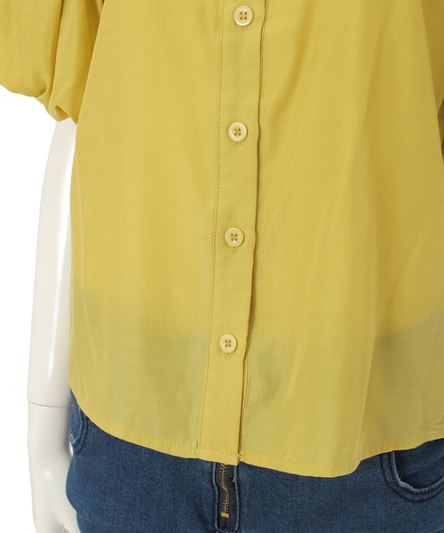 fifth calin（フィフスカラン）の「ノーカラーバルーンスリーブブラウス（シャツ/ブラウス・レディース・イエロー/オレンジ/グリーン・MEDIUM）」の10枚目の写真