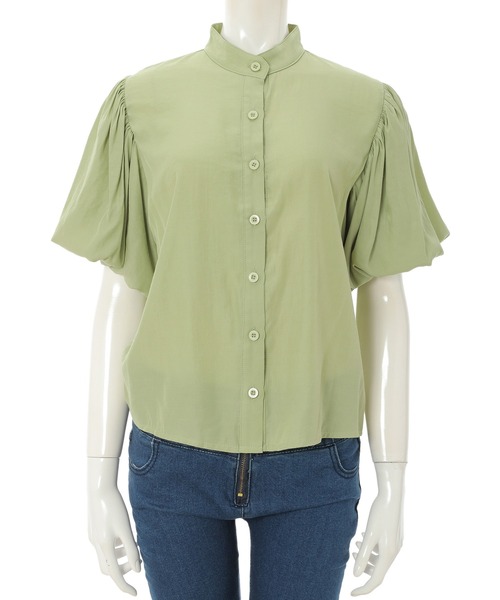 fifth calin（フィフスカラン）の「ノーカラーバルーンスリーブブラウス（シャツ/ブラウス・レディース・イエロー/オレンジ/グリーン・MEDIUM）」の12枚目の写真