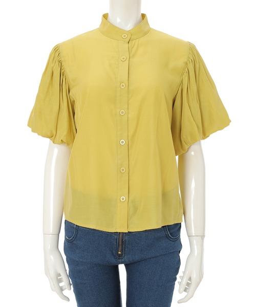 fifth calin（フィフスカラン）の「ノーカラーバルーンスリーブブラウス（シャツ/ブラウス・レディース・イエロー/オレンジ/グリーン・MEDIUM）」の14枚目の写真