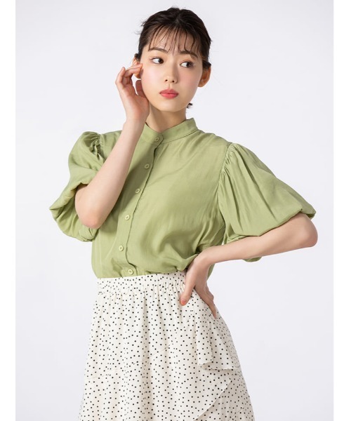 fifth calin（フィフスカラン）の「ノーカラーバルーンスリーブブラウス（シャツ/ブラウス・レディース・イエロー/オレンジ/グリーン・MEDIUM）」の22枚目の写真