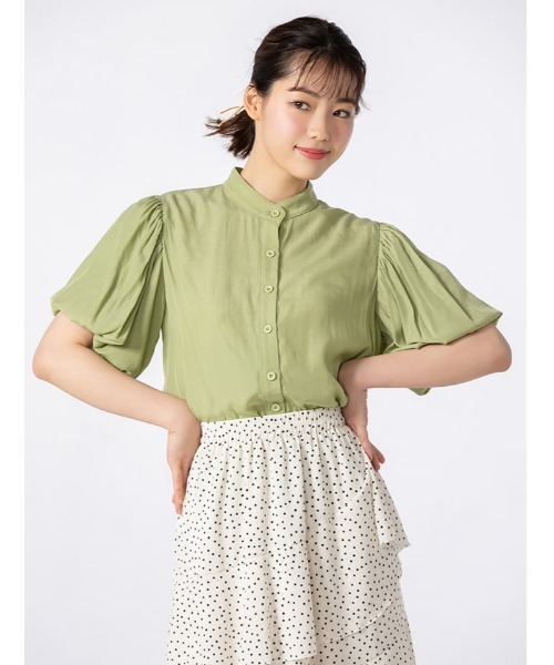 fifth calin（フィフスカラン）の「ノーカラーバルーンスリーブブラウス（シャツ/ブラウス・レディース・イエロー/オレンジ/グリーン・MEDIUM）」の21枚目の写真