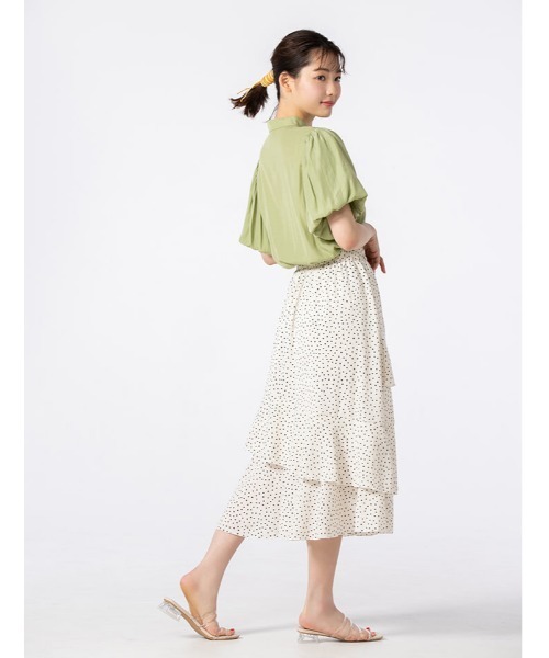 fifth calin（フィフスカラン）の「ノーカラーバルーンスリーブブラウス（シャツ/ブラウス・レディース・イエロー/オレンジ/グリーン・MEDIUM）」の19枚目の写真