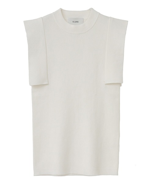 CLANE（クラネ）の「【CLANE(クラネ)】スクエアスリーブニット SQUARE SLEEVE KNIT 10106-2112（ニット/セーター・レディース・ホワイト/ブラック/ベージュ/オレンジ・1）」の2枚目の写真