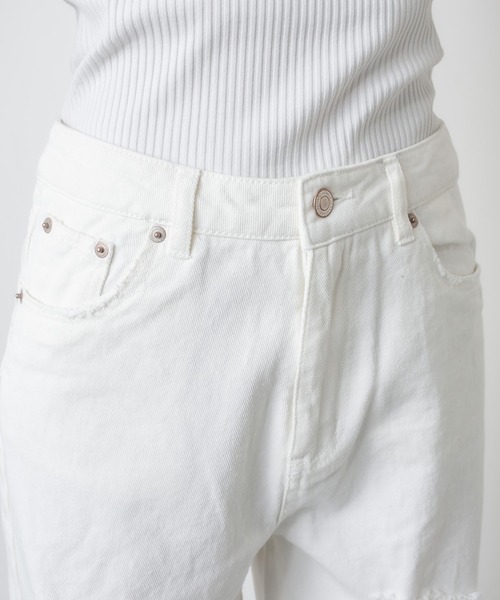 RASVOA（ラスボア）の「クラッシュダメージストレートデニム（デニムパンツ・レディース・オフホワイト/ブルー・S/M）」の17枚目の写真