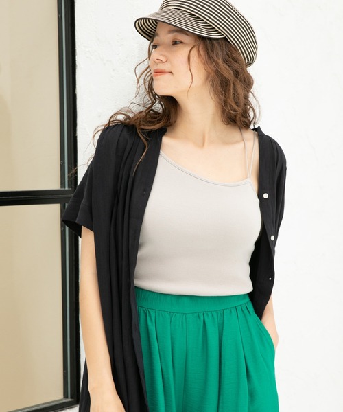 niko and...（ニコアンド）の「カップ付きアシメリブキャミソール（キャミソール・レディース・ライトグレー/モカ/ブラック・SMALL/MEDIUM）」の3枚目の写真