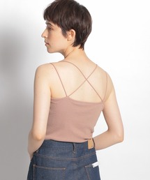 カップ付きアシメリブキャミソール