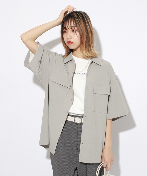 PBLIM（ページボーイリム）の「【PAGEBOYLIM】ワークシャツ（シャツ/ブラウス・レディース・ライトグレー/ブラック・MEDIUM/LARGE）」の5枚目の写真