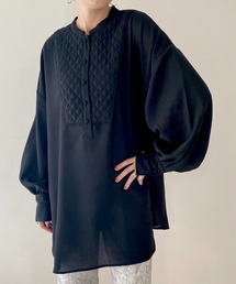She's Closet（シーズクローゼット）の「バンドカラーヨーク切り替え長袖キルティングブザムシャツ（シャツ/ブラウス）」