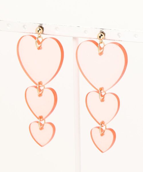 クリアハートピアス ピアス 両耳用 Three Four Time スリーフォータイム のファッション アクセサリー Three Four