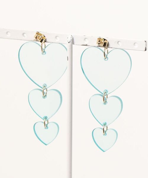 クリアハートピアス ピアス 両耳用 Three Four Time スリーフォータイム のファッション アクセサリー Three Four