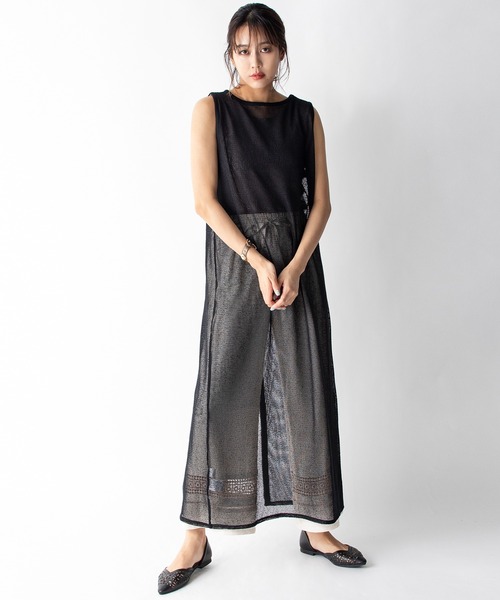 MILLION CARATS（ミリオンカラッツ）の「【STYLE４】前後2WAYメッシュシア―ロングカーデ（ワンピース・レディース・ブラック/ブラウン/ミント・FREE）」の8枚目の写真