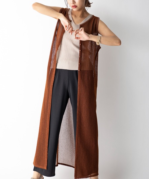 MILLION CARATS（ミリオンカラッツ）の「【STYLE４】前後2WAYメッシュシア―ロングカーデ（ワンピース・レディース・ブラック/ブラウン/ミント・FREE）」の13枚目の写真