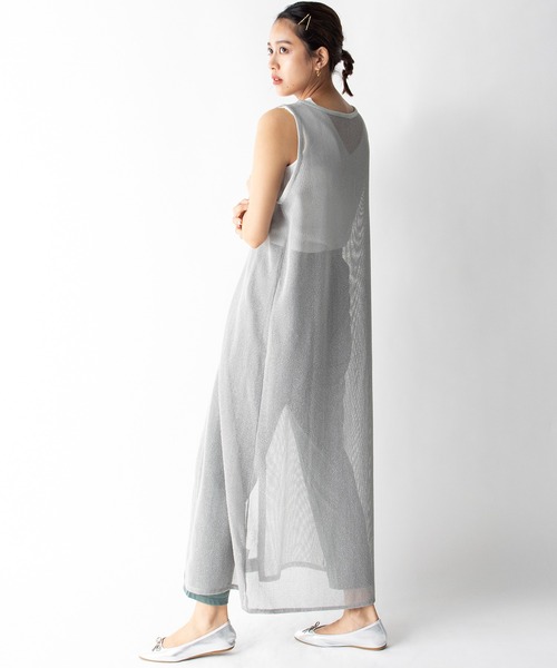 MILLION CARATS（ミリオンカラッツ）の「【STYLE４】前後2WAYメッシュシア―ロングカーデ（ワンピース・レディース・ブラック/ブラウン/ミント・FREE）」の16枚目の写真