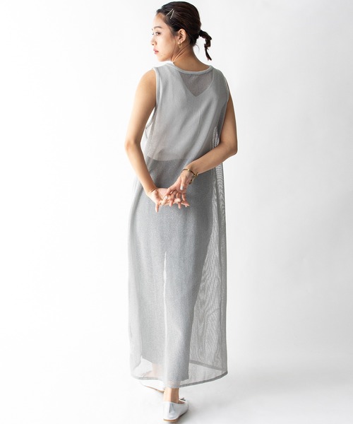 MILLION CARATS（ミリオンカラッツ）の「【STYLE４】前後2WAYメッシュシア―ロングカーデ（ワンピース・レディース・ブラック/ブラウン/ミント・FREE）」の17枚目の写真