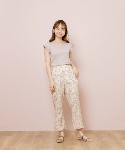 flower（フラワー）の「バタフライフレンチトップ（Tシャツ/カットソー・レディース・ホワイト/ベージュ・FREE）」の4枚目の写真