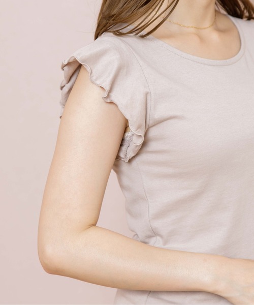 flower（フラワー）の「バタフライフレンチトップ（Tシャツ/カットソー・レディース・ホワイト/ベージュ・FREE）」の8枚目の写真