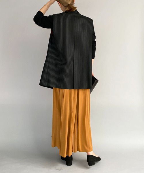 HERENCIA（ヘレンチア）の「ピンストライプダブルベスト（ベスト・レディース・ブラック系その他・M）」の2枚目の写真