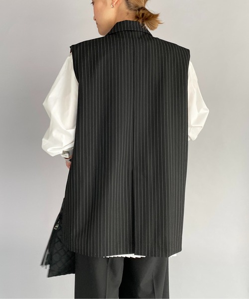 HERENCIA（ヘレンチア）の「ピンストライプダブルベスト（ベスト・レディース・ブラック系その他・M）」の20枚目の写真