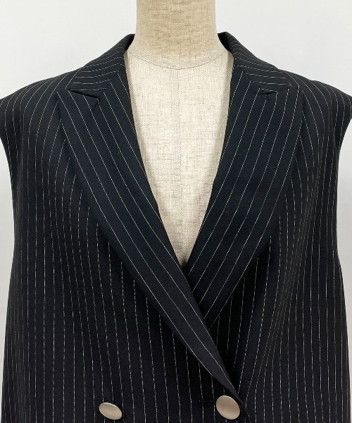 HERENCIA（ヘレンチア）の「ピンストライプダブルベスト（ベスト・レディース・ブラック系その他・M）」の7枚目の写真