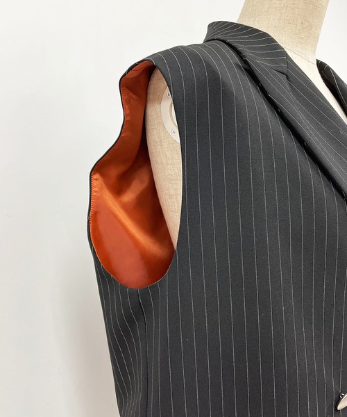 HERENCIA（ヘレンチア）の「ピンストライプダブルベスト（ベスト・レディース・ブラック系その他・M）」の8枚目の写真