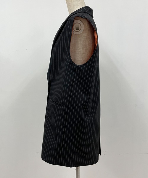 HERENCIA（ヘレンチア）の「ピンストライプダブルベスト（ベスト・レディース・ブラック系その他・M）」の4枚目の写真