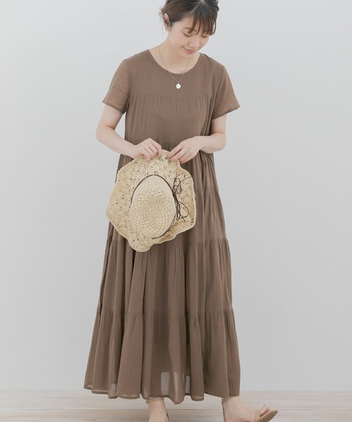 URBAN RESEARCH Sonny Label（アーバンリサーチサニーレーベル）の「エアリーコットンティアードワンピース（ワンピース・レディース・ブラック/ブラウン/アイボリー・FREE）」の3枚目の写真