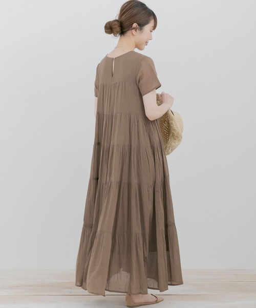 URBAN RESEARCH Sonny Label（アーバンリサーチサニーレーベル）の「エアリーコットンティアードワンピース（ワンピース・レディース・ブラック/ブラウン/アイボリー・FREE）」の6枚目の写真