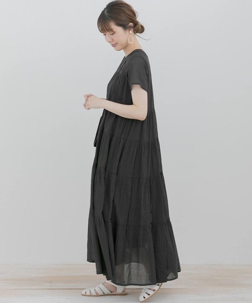 URBAN RESEARCH Sonny Label（アーバンリサーチサニーレーベル）の「エアリーコットンティアードワンピース（ワンピース・レディース・ブラック/ブラウン/アイボリー・FREE）」の9枚目の写真