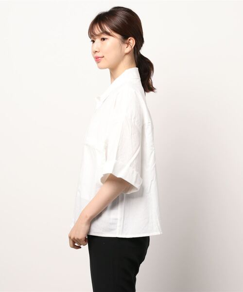 RETRO GIRL（レトロガール）の「ゆる半袖シャツ（シャツ/ブラウス・レディース・レッド/オフホワイト/ブルー・FREE）」の5枚目の写真