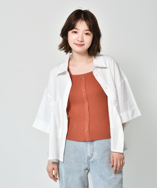 RETRO GIRL（レトロガール）の「ゆる半袖シャツ（シャツ/ブラウス・レディース・レッド/オフホワイト/ブルー・FREE）」の12枚目の写真