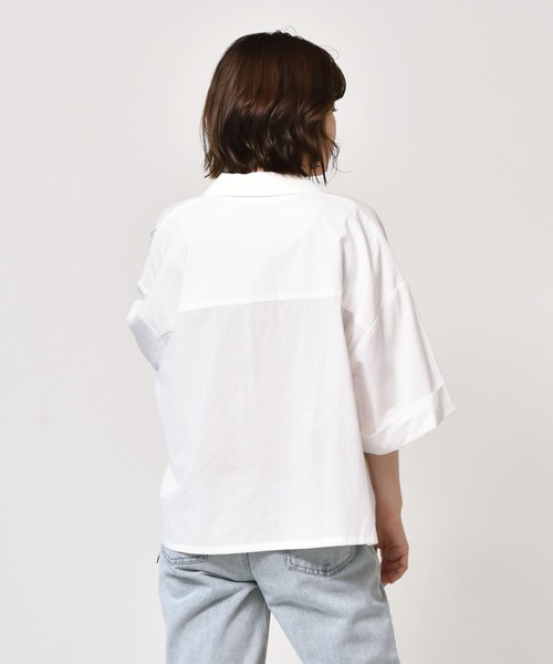 RETRO GIRL（レトロガール）の「ゆる半袖シャツ（シャツ/ブラウス・レディース・レッド/オフホワイト/ブルー・FREE）」の13枚目の写真