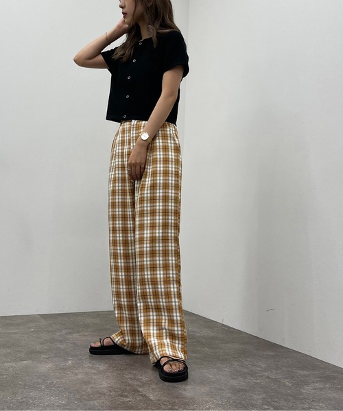 apres jour mignon(アプレジュールミニョン)の「チェックストレートパンツ【ZOZOTOWN限定アイテム】(その他パンツ・レディース・オレンジ系その他/グリーン系その他/ブラック系その他・X-LARGE/SMALL/MEDIUM)」の11枚目の写真