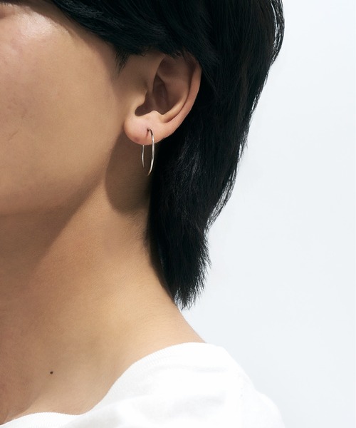 pt900 フープピアス セール】Pt900 フープ ピアス 1mm幅×25mm(ピアス(両耳用