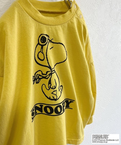 BIG FIELD（ビッグフィールド）の「【PEANUTS】スヌーピーソデリブロンT（80～150cm）（Tシャツ/カットソー・キッズ・パープル/イエロー/アイボリー・90/100/110/120/80/130/95/140/150）」の12枚目の写真