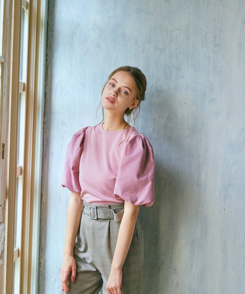 BE RADIANCE（ビーラディエンス）の「ベルト付タックパンツ（その他パンツ・レディース・グレー/ピンク/ブラウン/ブルー・FREE）」の13枚目の写真