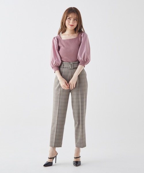 BE RADIANCE（ビーラディエンス）の「ベルト付タックパンツ（その他パンツ・レディース・グレー/ピンク/ブラウン/ブルー・FREE）」の21枚目の写真