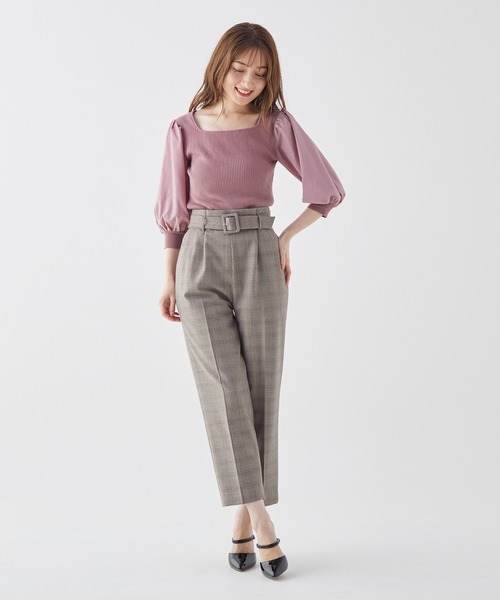 BE RADIANCE（ビーラディエンス）の「ベルト付タックパンツ（その他パンツ・レディース・グレー/ピンク/ブラウン/ブルー・FREE）」の22枚目の写真