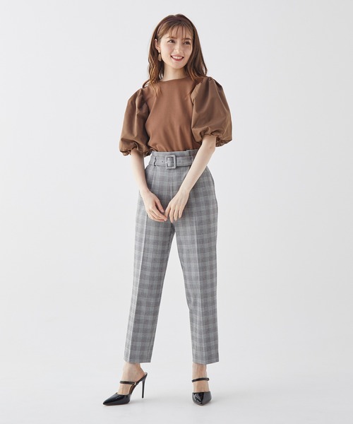 BE RADIANCE（ビーラディエンス）の「ベルト付タックパンツ（その他パンツ・レディース・グレー/ピンク/ブラウン/ブルー・FREE）」の19枚目の写真