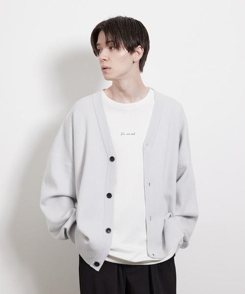 JUNRED（ジュンレッド）の「【ルーズシルエット】BIGカーディガン（カーディガン/ボレロ・メンズ・チャコールグレー/ブラック/ライトグレー・S/M/L）」の3枚目の写真